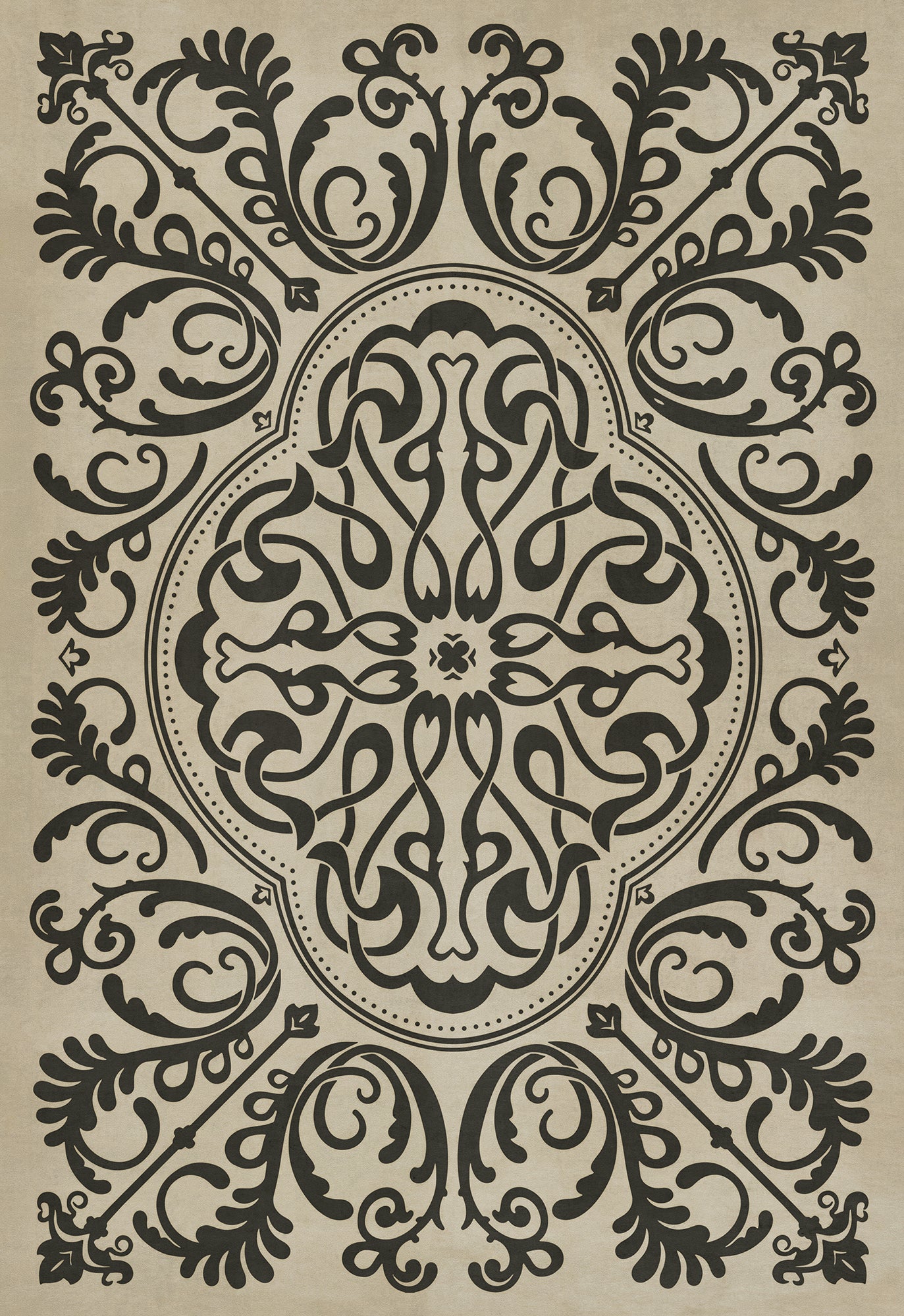 Pattern 39 Texas HoldEm 70x102 Vintage Vinyl Floorcloth