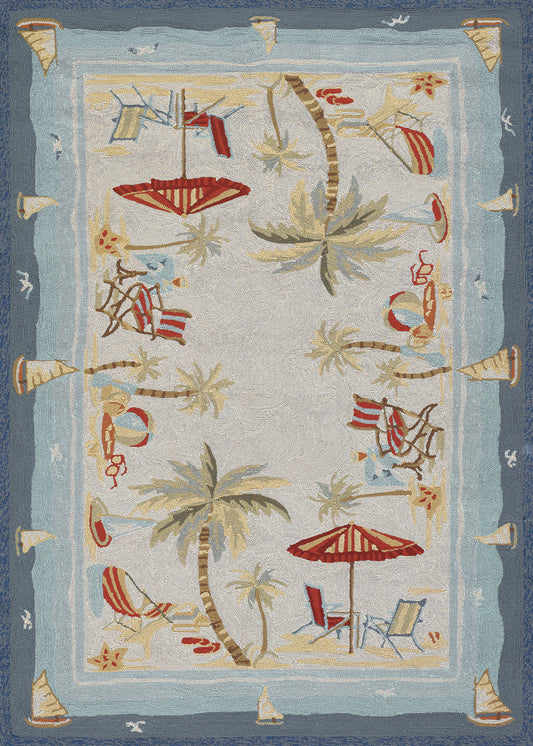 Couristan Outdoor Escape Pacific Heights Ocean Rug 5'6" x 8'
