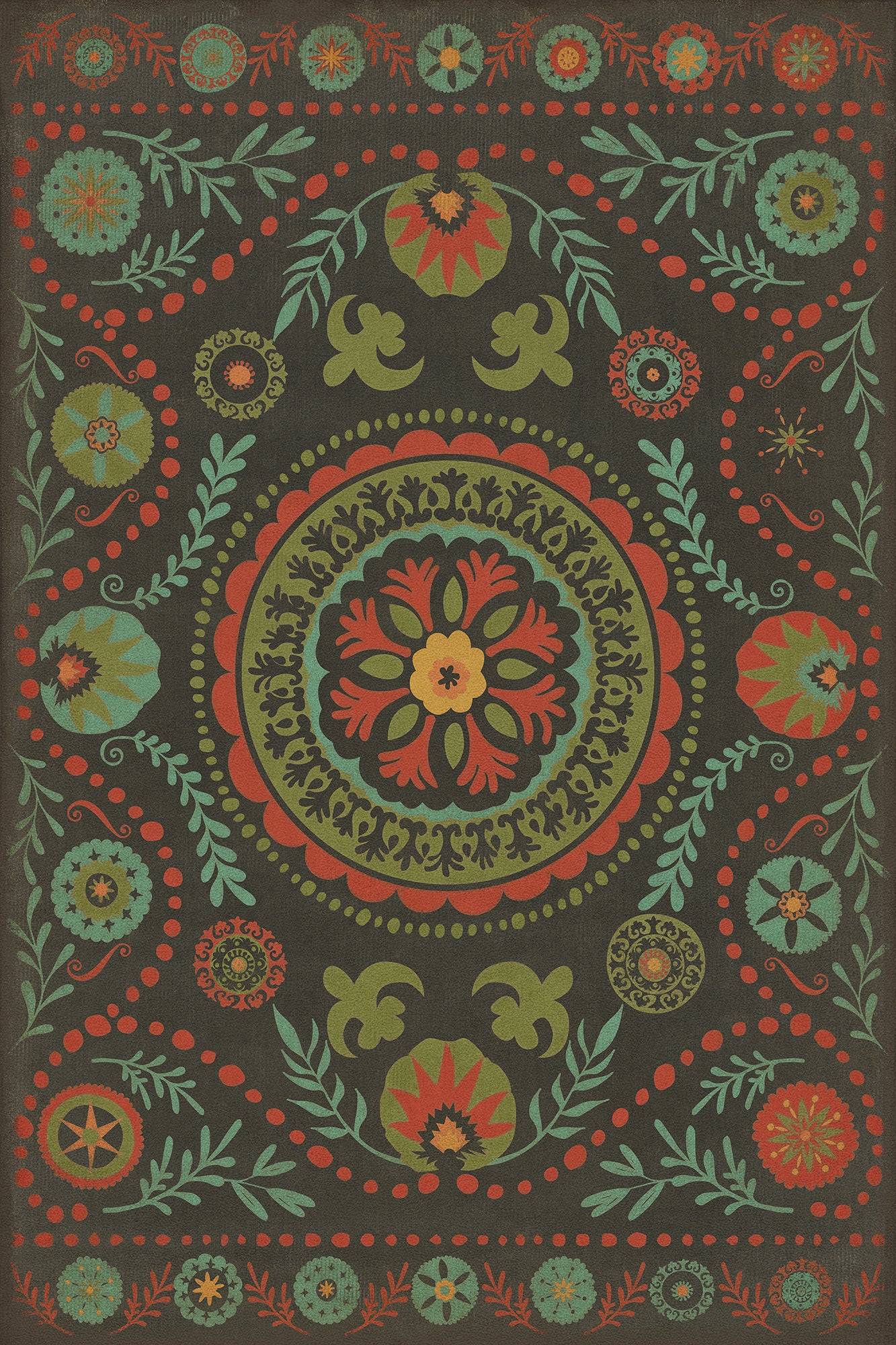 Pattern 38 State of Mind 20x30 Vintage Vinyl Floorcloth