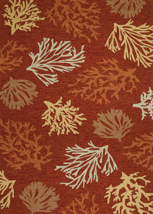 Couristan Outdoor Escape Sea Reef Terra Cotta Rug 5'6" x 8'