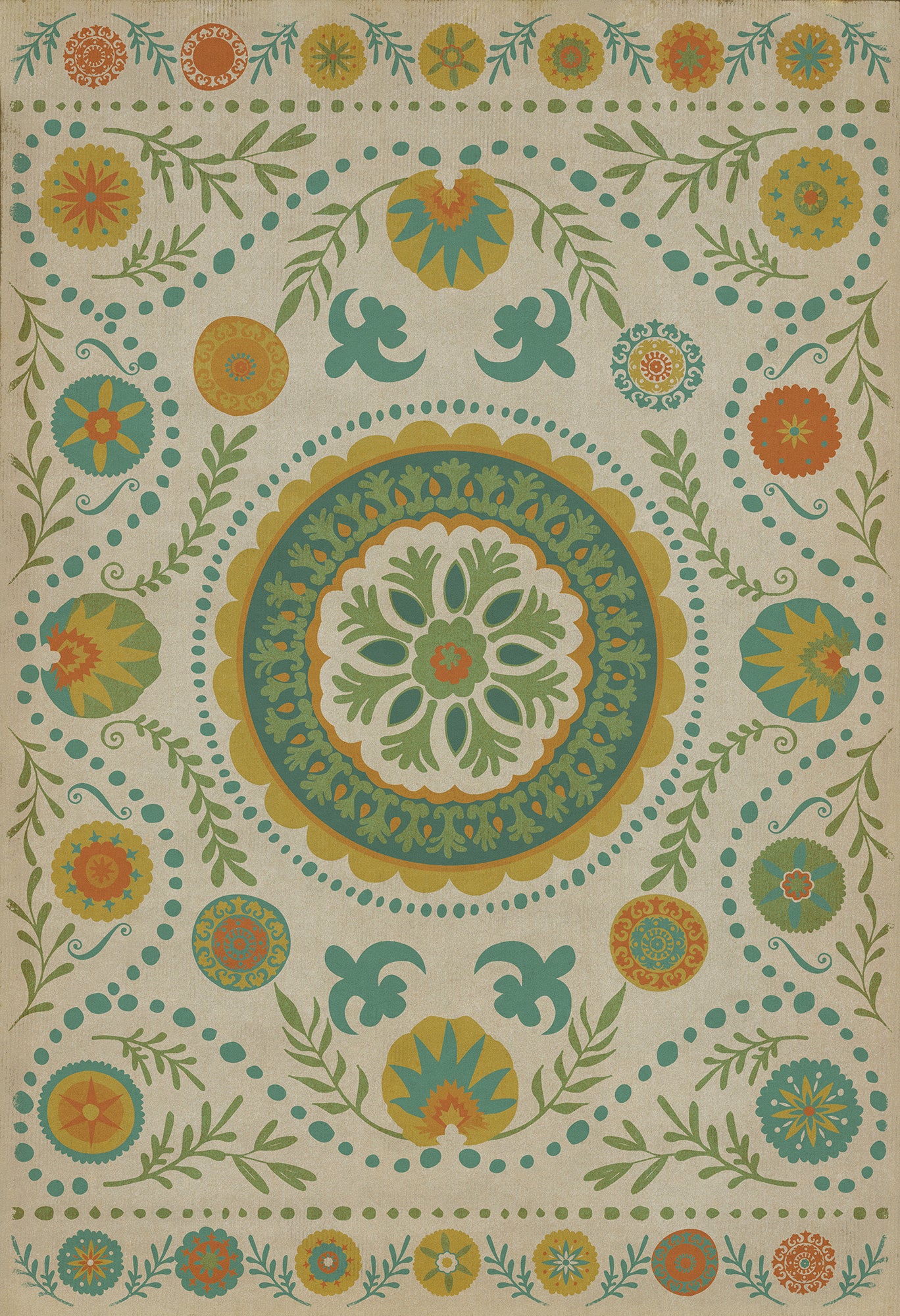 Pattern 38 Summer 52x76 Vintage Vinyl Floorcloth