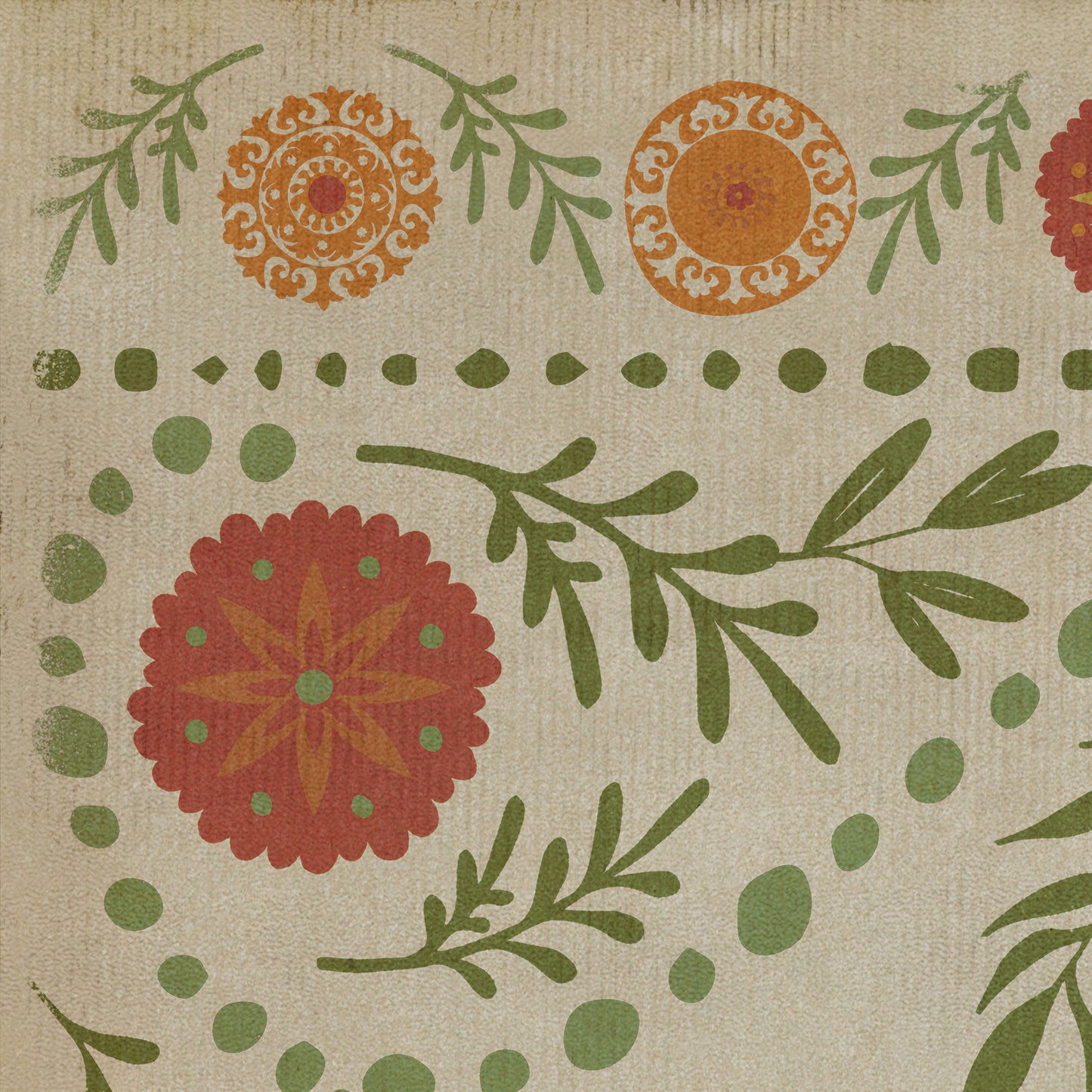 Pattern 38 Winter 38x56 Vintage Vinyl Floorcloth