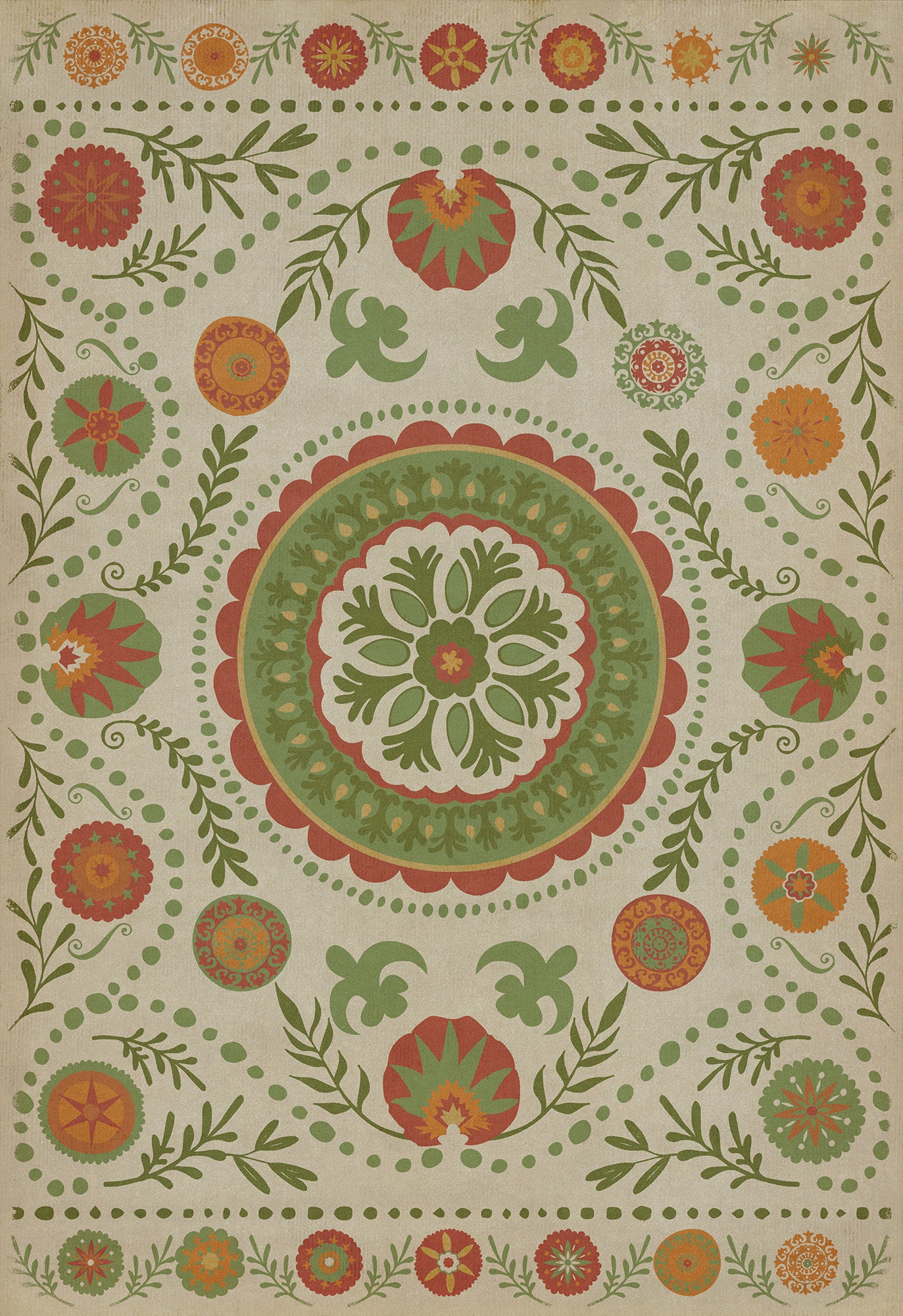 Pattern 38 Winter 70x102 Vintage Vinyl Floorcloth