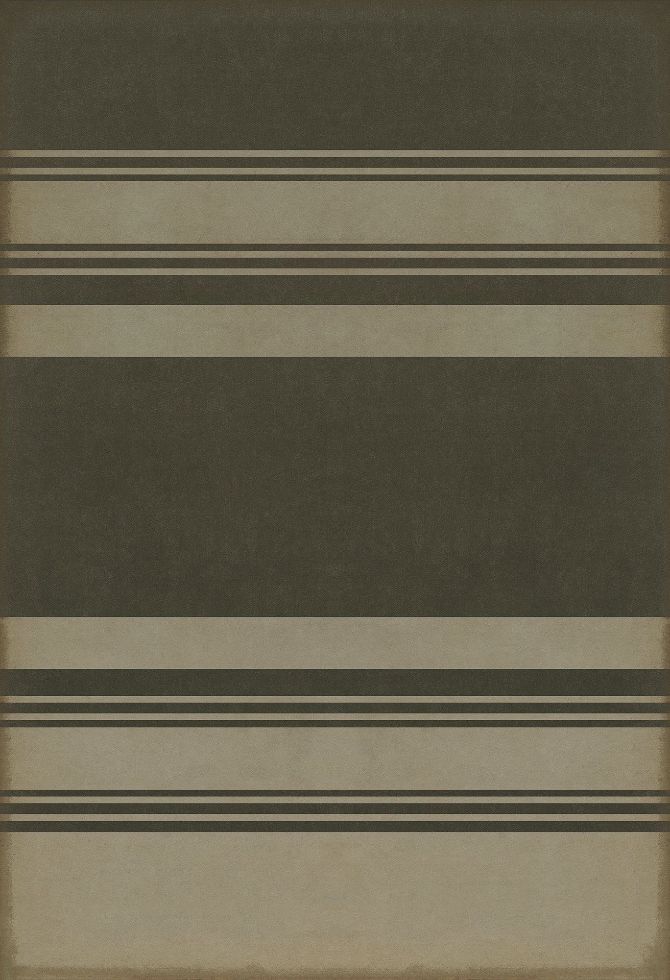 Pattern 50 Organic Stripes Black and Tan 52x76 Vintage Vinyl Floorcloth