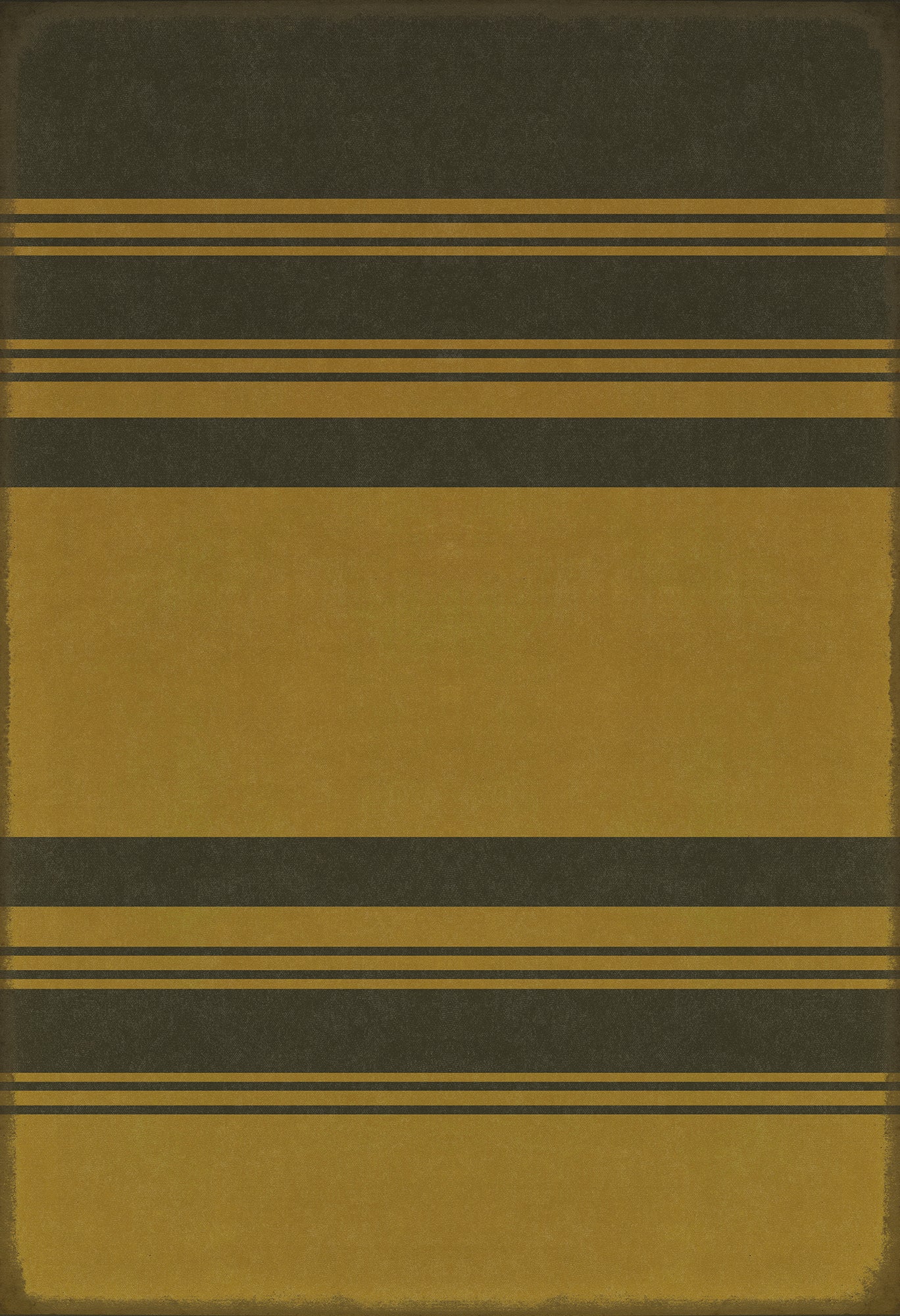 Pattern 50 Organic Stripes Black and Yellow 52x76 Vintage Vinyl Floorcloth