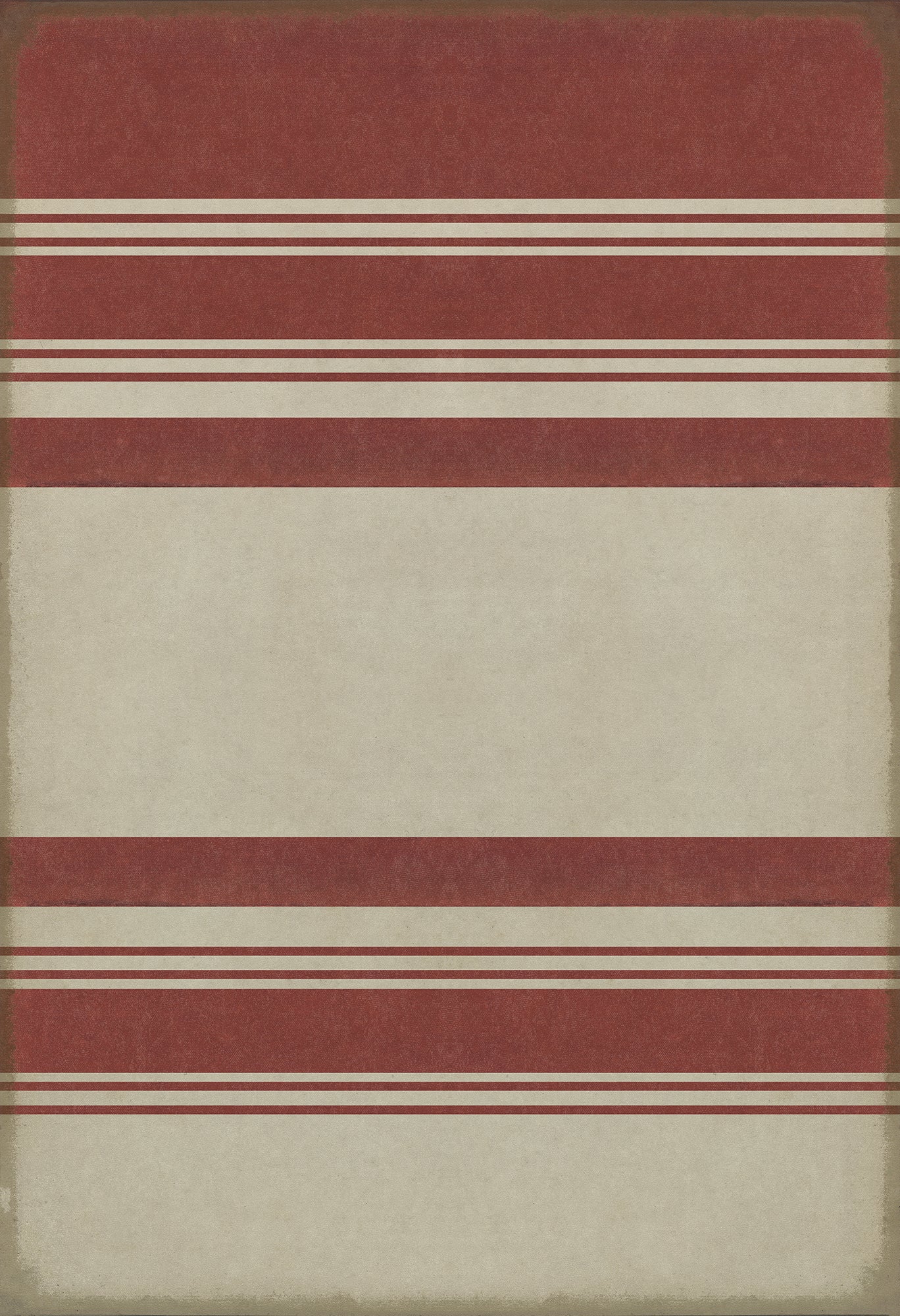 Pattern 50 Organic Stripes Red and White 52x76 Vintage Vinyl Floorcloth