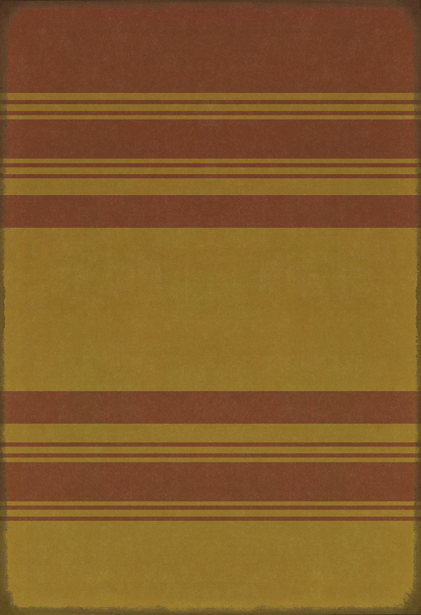 Pattern 50 Organic Stripes Red and Yellow 52x76 Vintage Vinyl Floorcloth