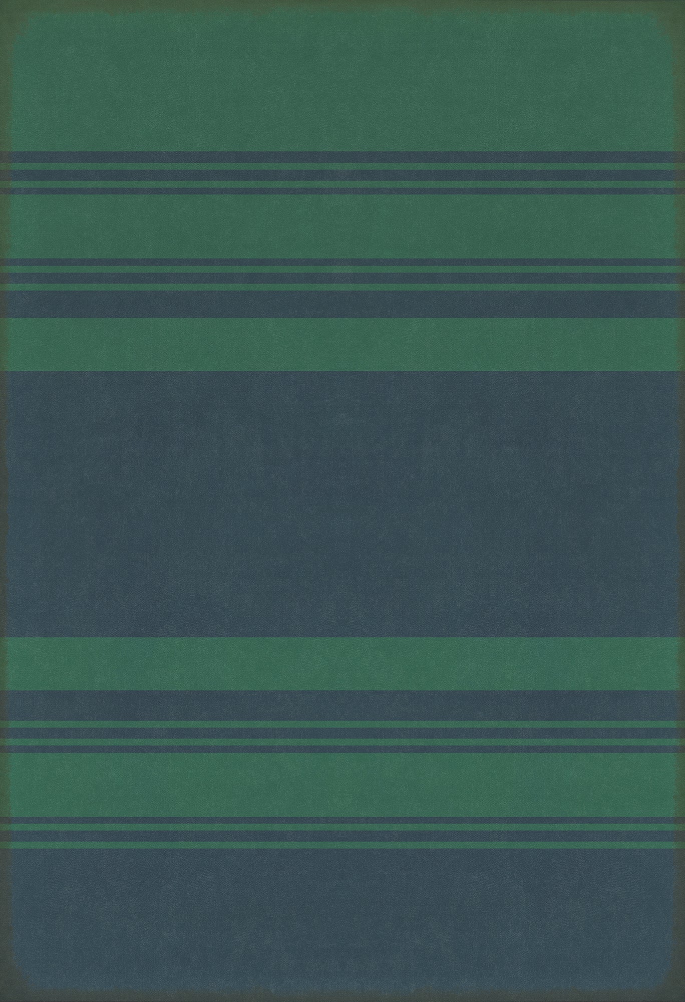 Pattern 50 Organic Stripes Teal and Blue 52x76 Vintage Vinyl Floorcloth
