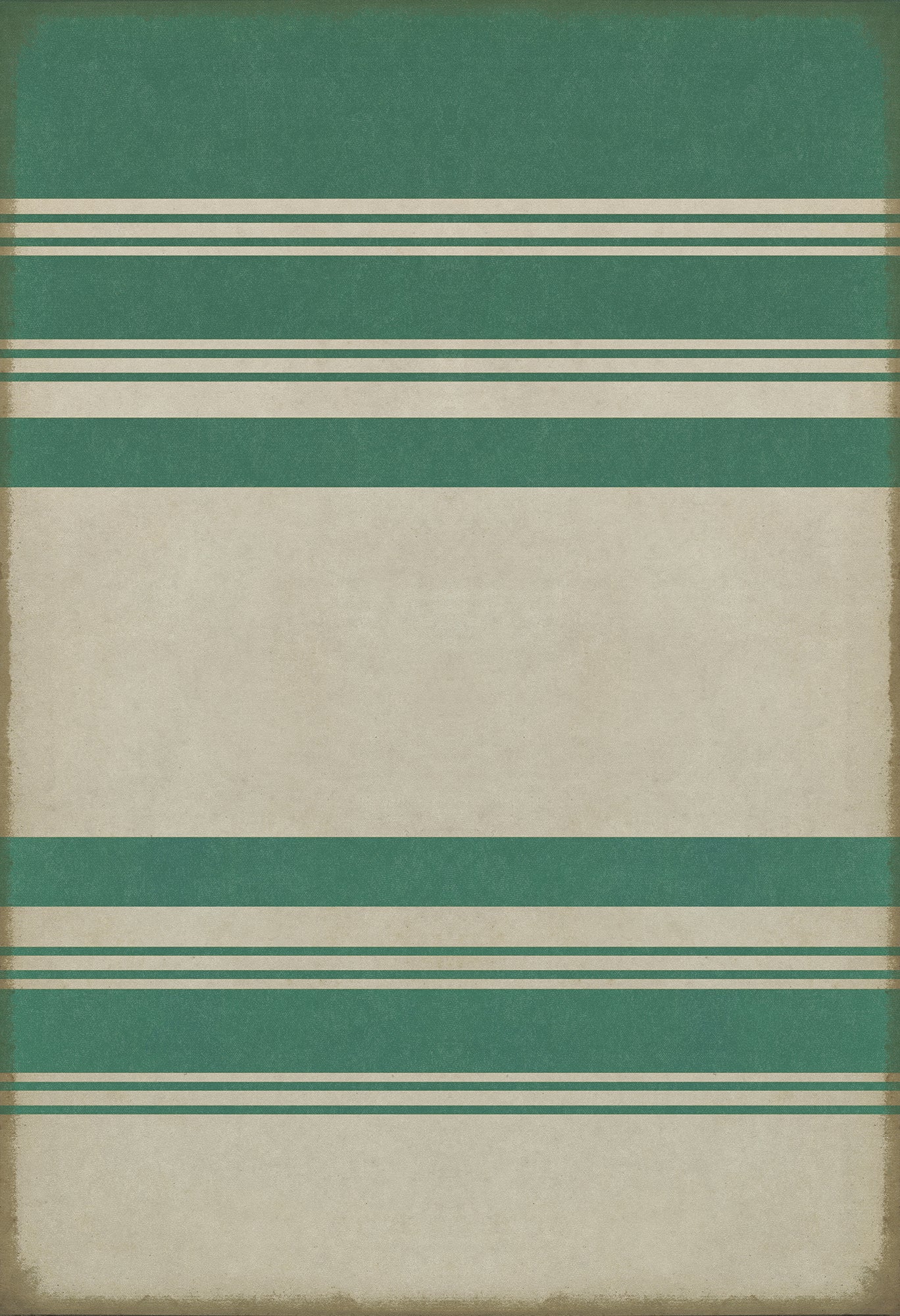 Pattern 50 Organic Stripes Teal and White 52x76 Vintage Vinyl Floorcloth