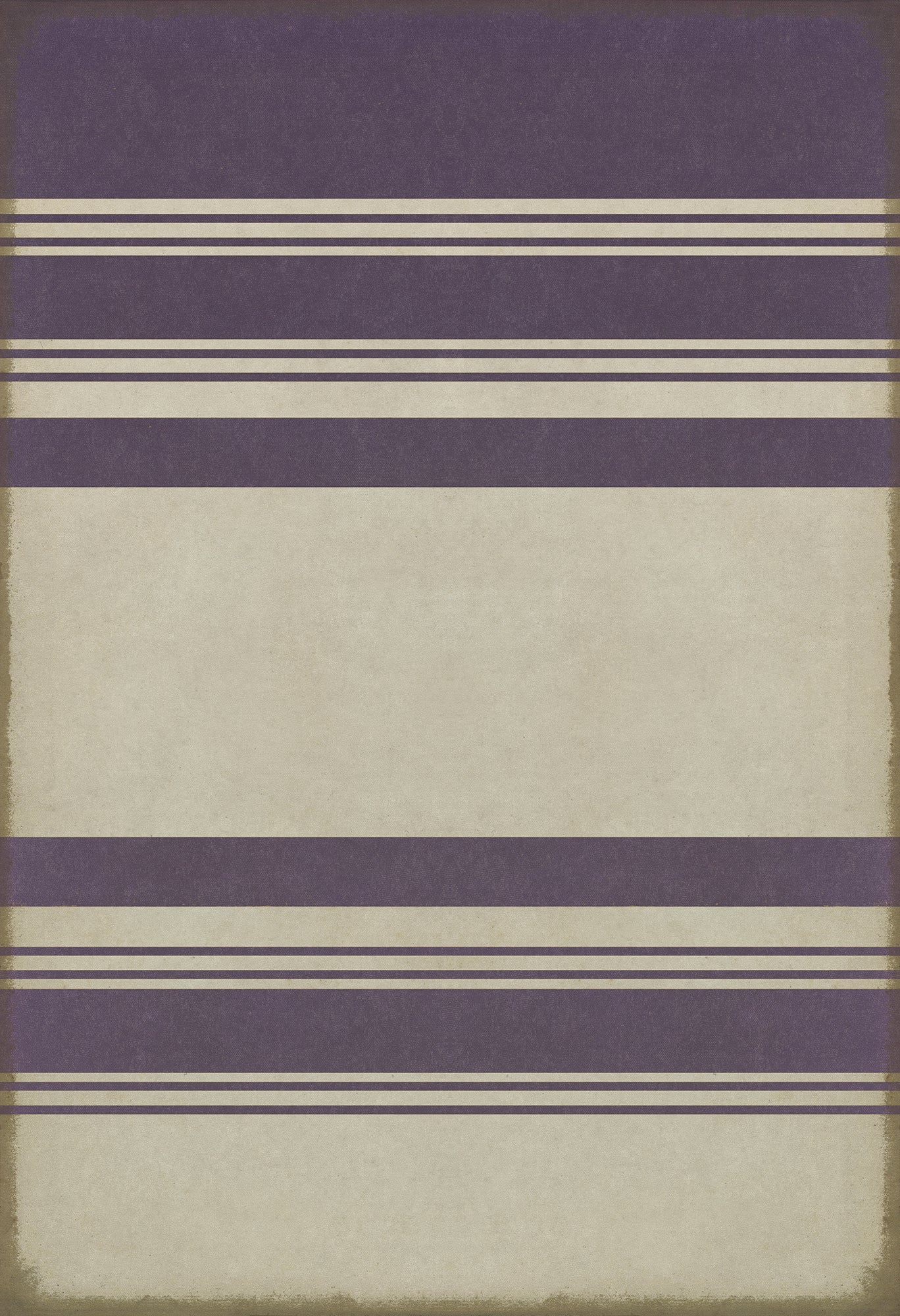 Pattern 50 Organic Stripes Purple and White 52x76 Vintage Vinyl Floorcloth