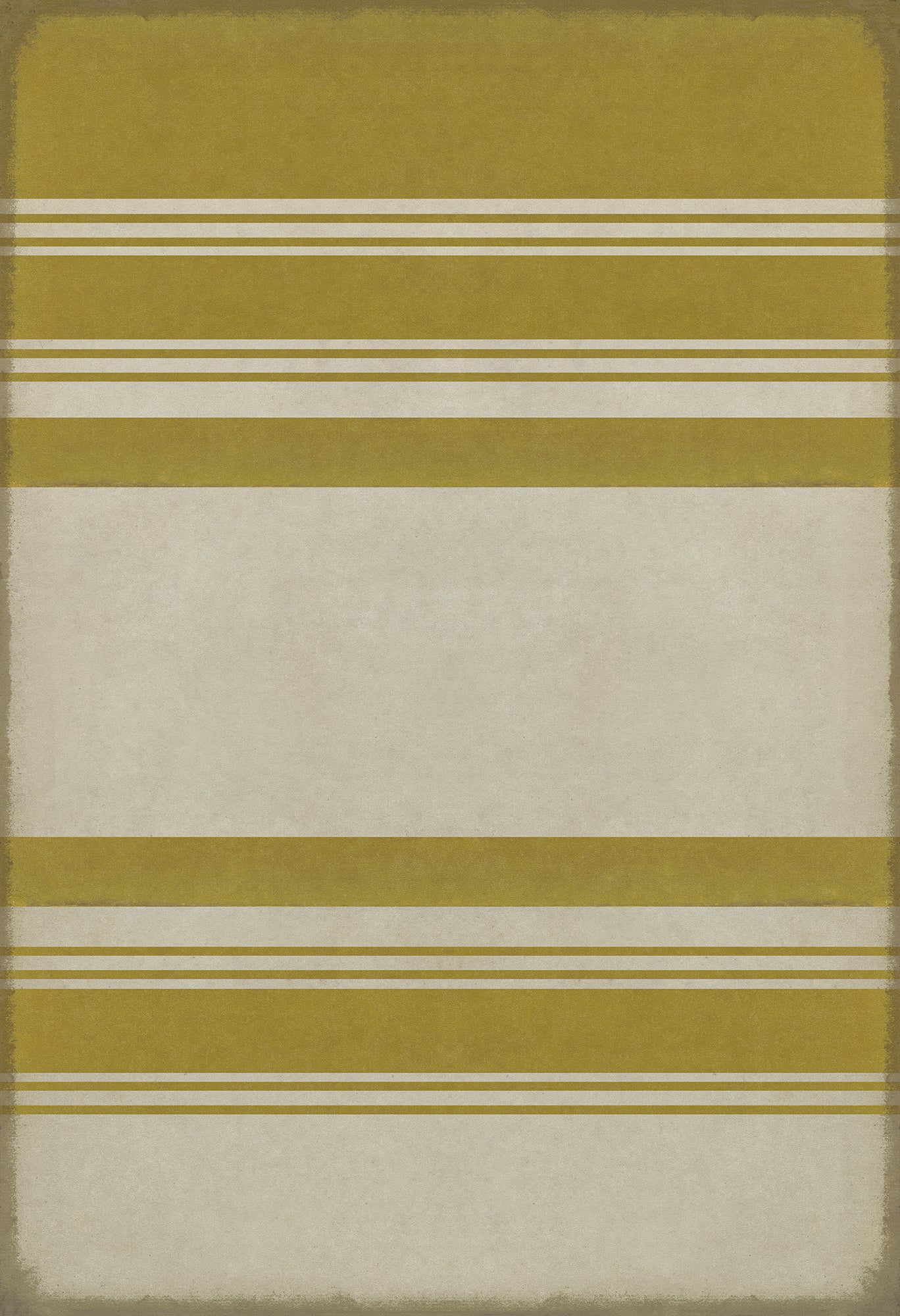 Pattern 50 Organic Stripes Yellow and White 52x76 Vintage Vinyl Floorcloth