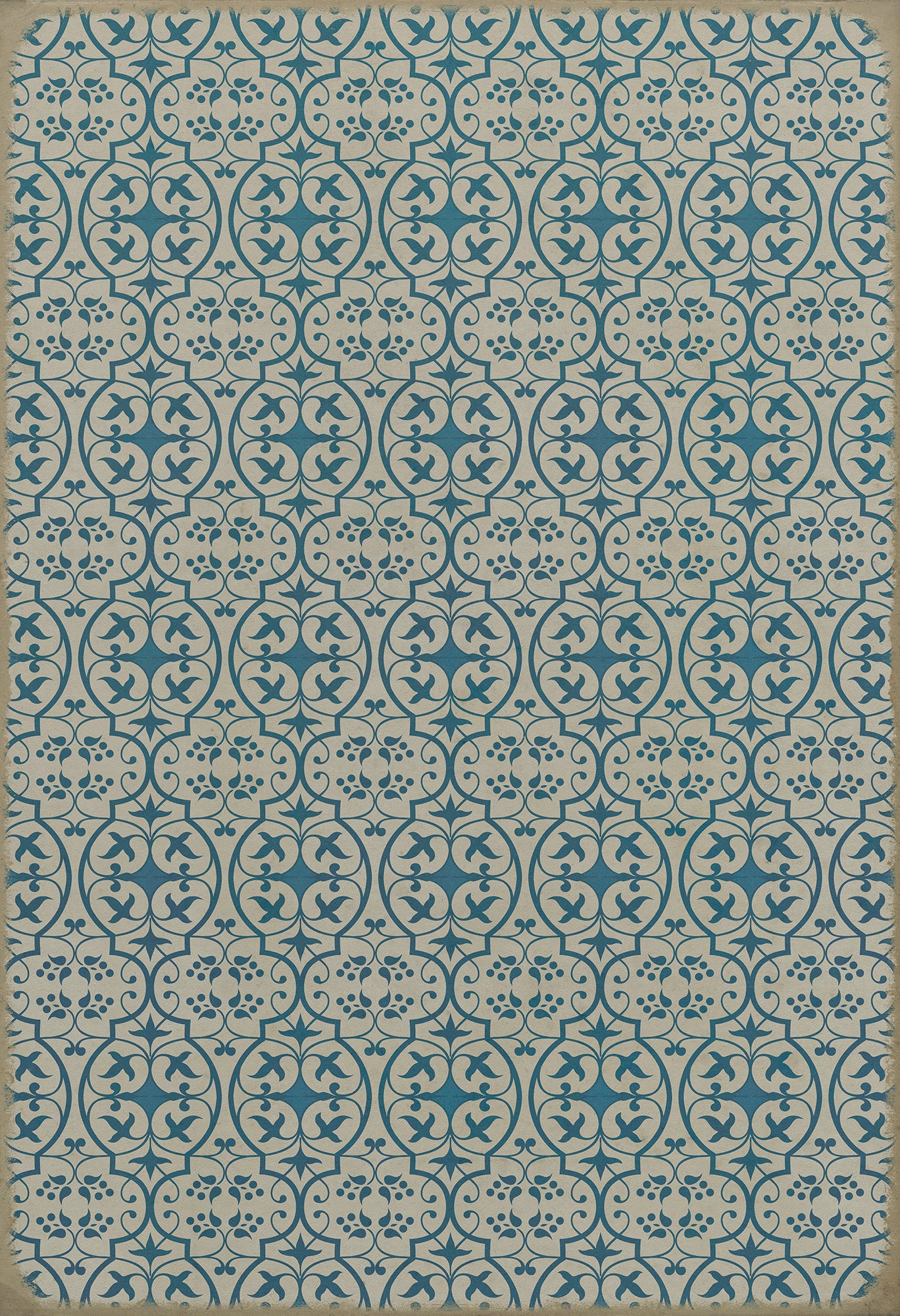 Pattern 51 China Cup 52x76 Vintage Vinyl Floorcloth