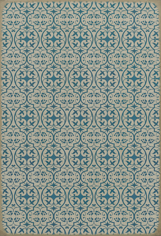 Pattern 51 China Cup 52x76 Vintage Vinyl Floorcloth
