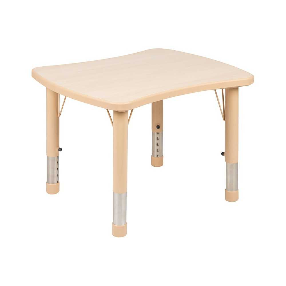 21.875"W x 26.625"L Rectangular Natural Plastic Height Adjustable Activity Table