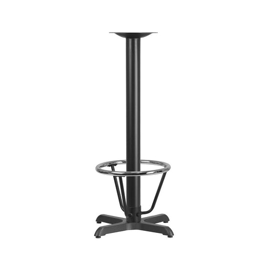 22'' x 22'' Restaurant Table X-Base with 3'' Dia. Bar Height Column and Foot Ring