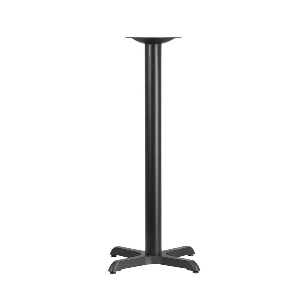 22'' x 22'' Restaurant Table X-Base with 3'' Dia. Bar Height Column