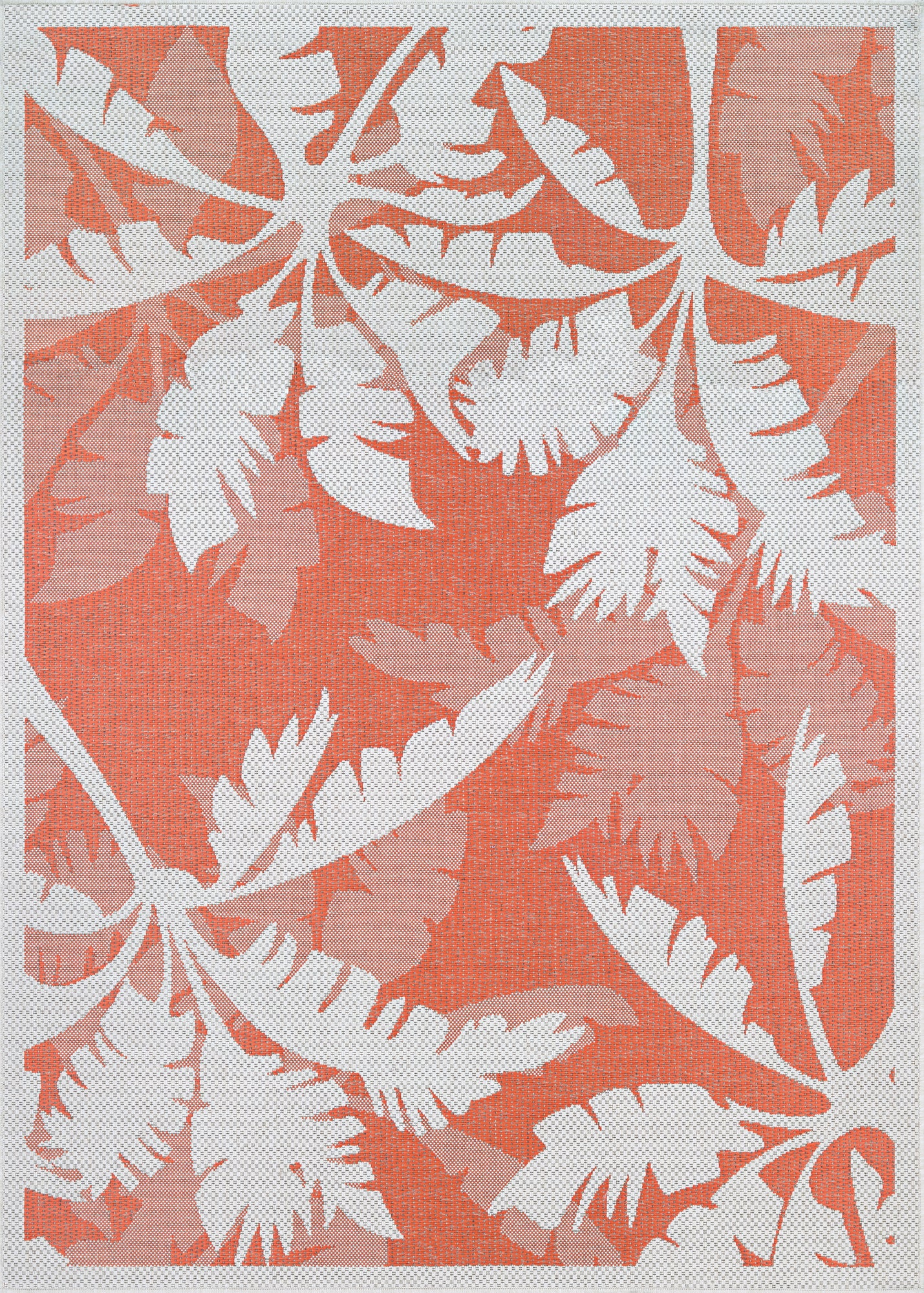 Couristan Monaco Coastal Flora Ivory-Orange Rug 3'9" x 5'5"
