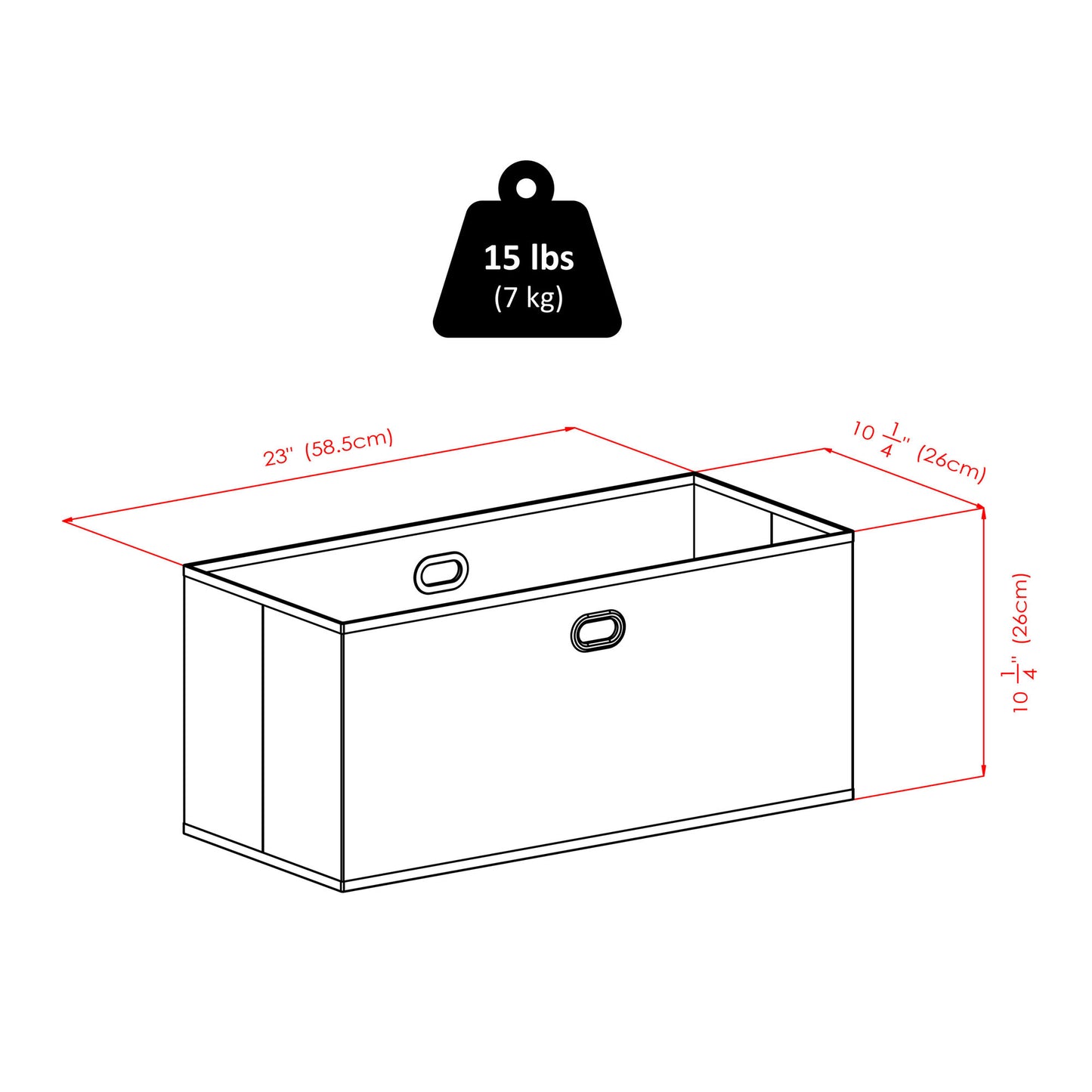 Torino 2-Pc Foldable Fabric Basket Set, Wide, Black