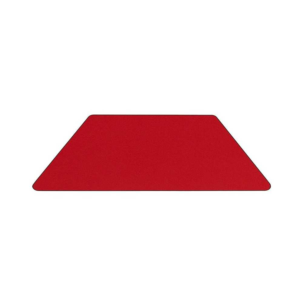 22.5''W x 45''L Trapezoid Red HP Laminate Activity Table - Height Adjustable Short Legs