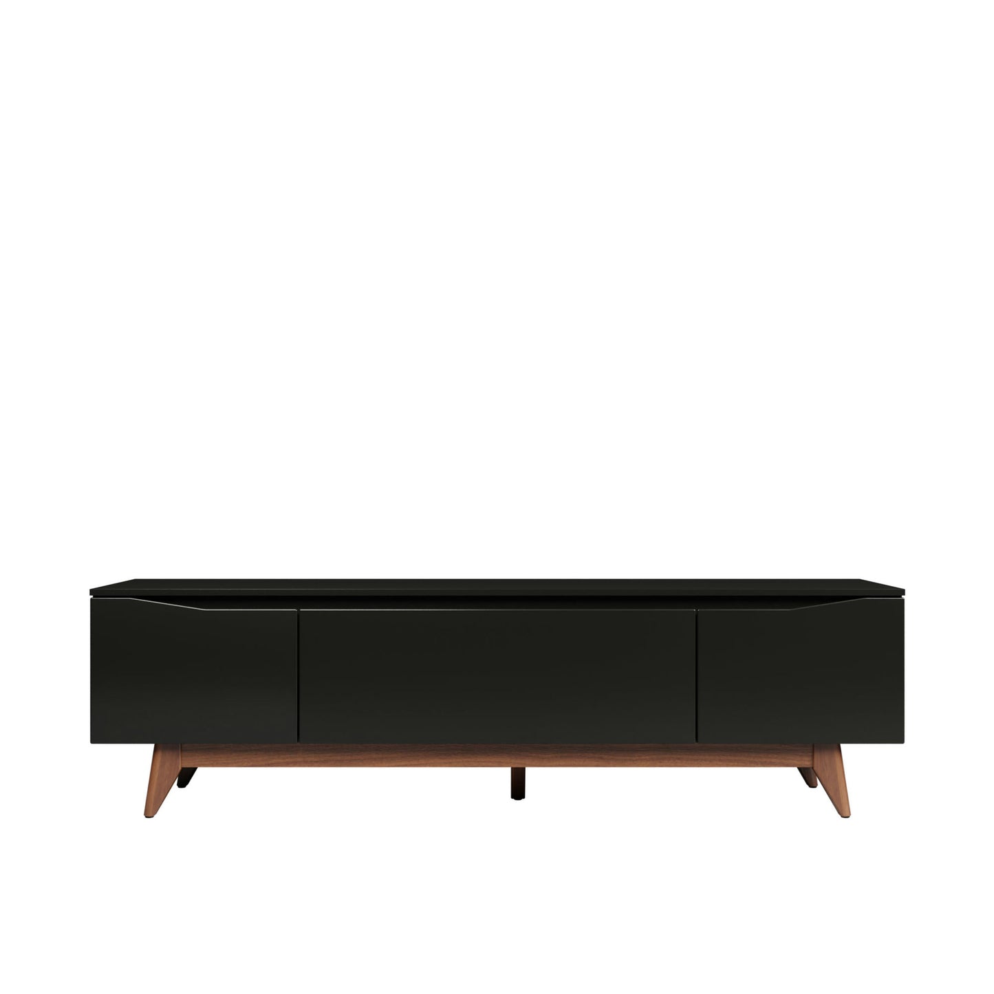 Salle 72.63" TV Stand with Solid Wood Legs in Black Pro Touch