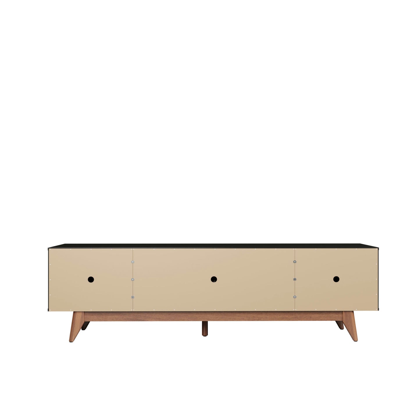 Salle 72.63" TV Stand with Solid Wood Legs in Black Pro Touch