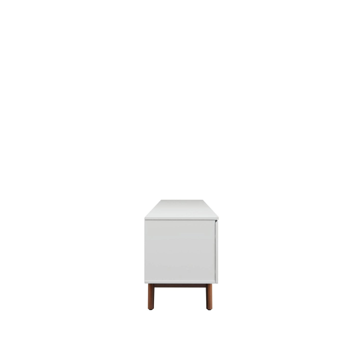 Salle 72.63" TV Stand with Solid Wood Legs in White Gloss