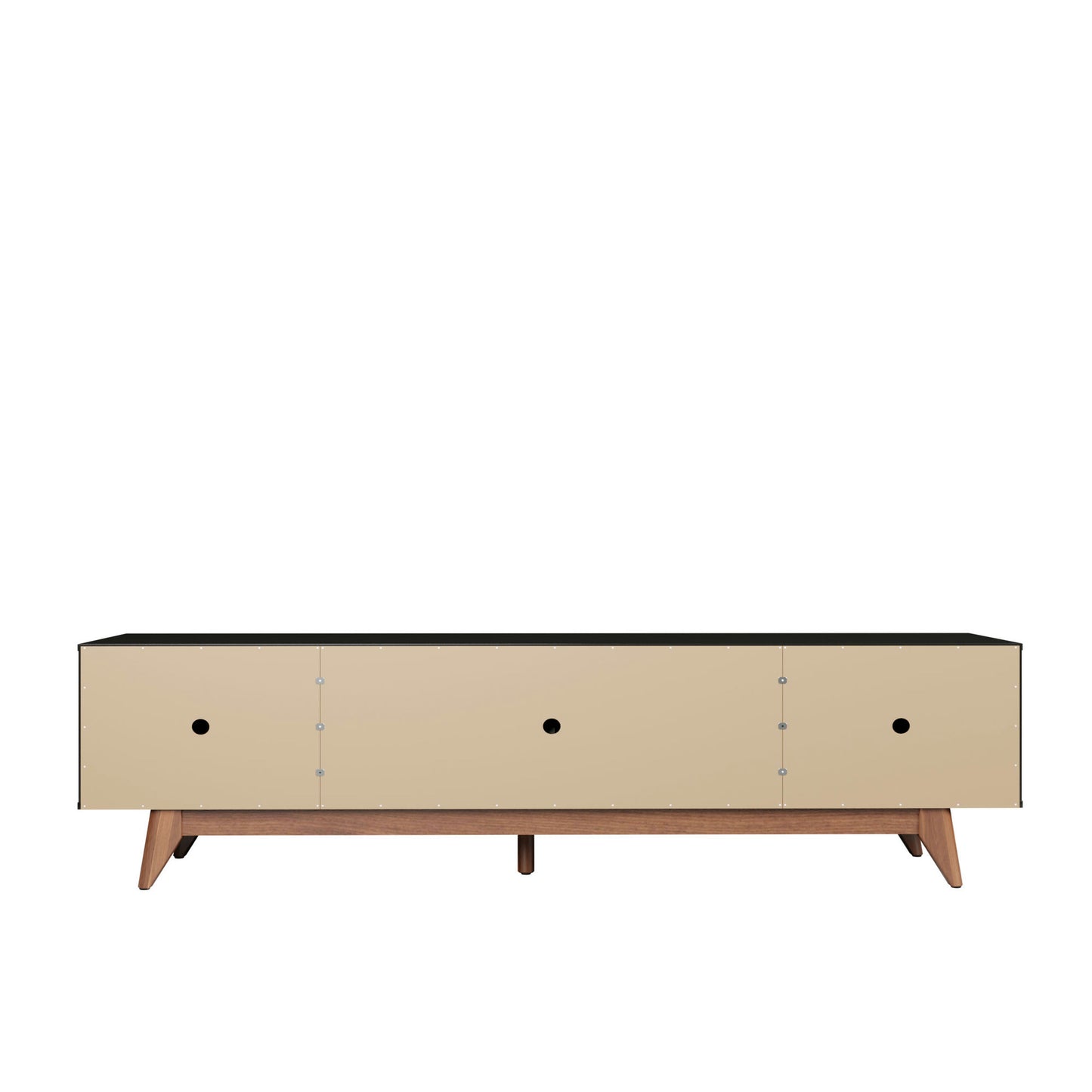 Salle 86.41" TV Stand with Solid Wood Legs in Black Pro Touch