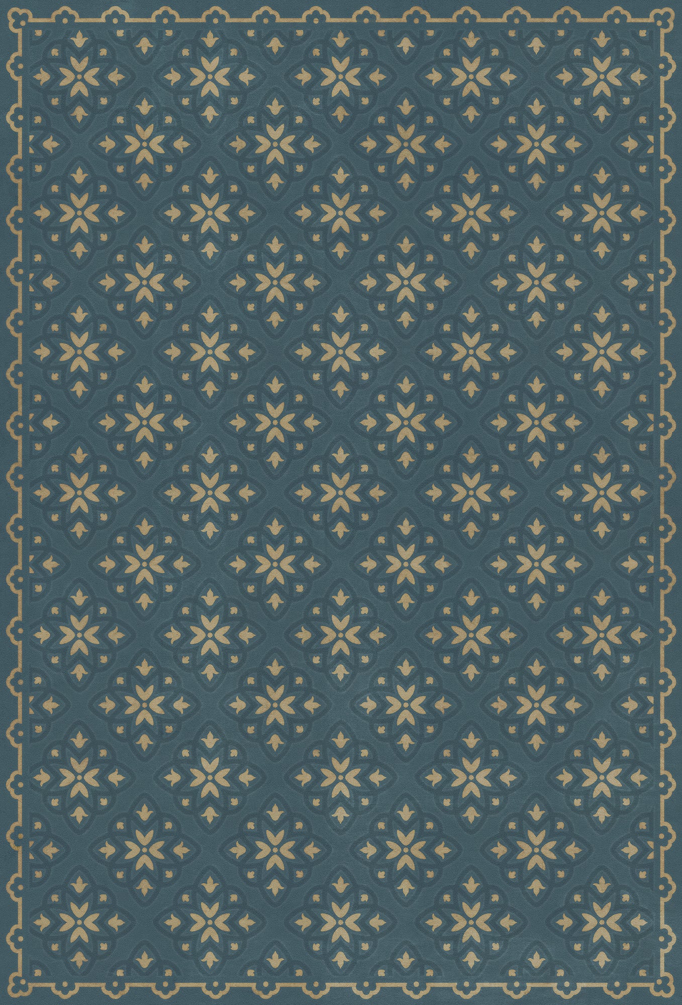 Pattern 45 Indigoticus 38x56 Vintage Vinyl Floorcloth