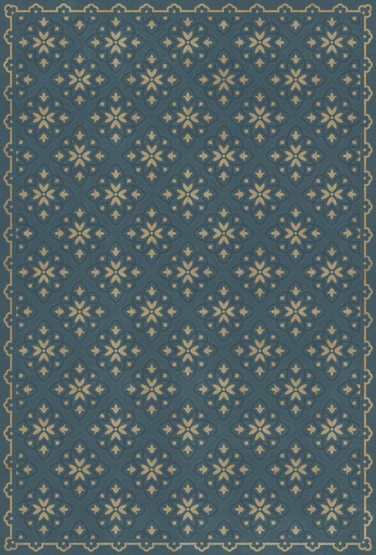 Pattern 45 Indigoticus 38x56 Vintage Vinyl Floorcloth