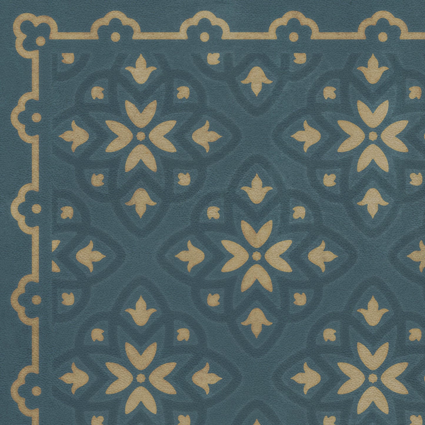 Pattern 45 Indigoticus 38x56 Vintage Vinyl Floorcloth