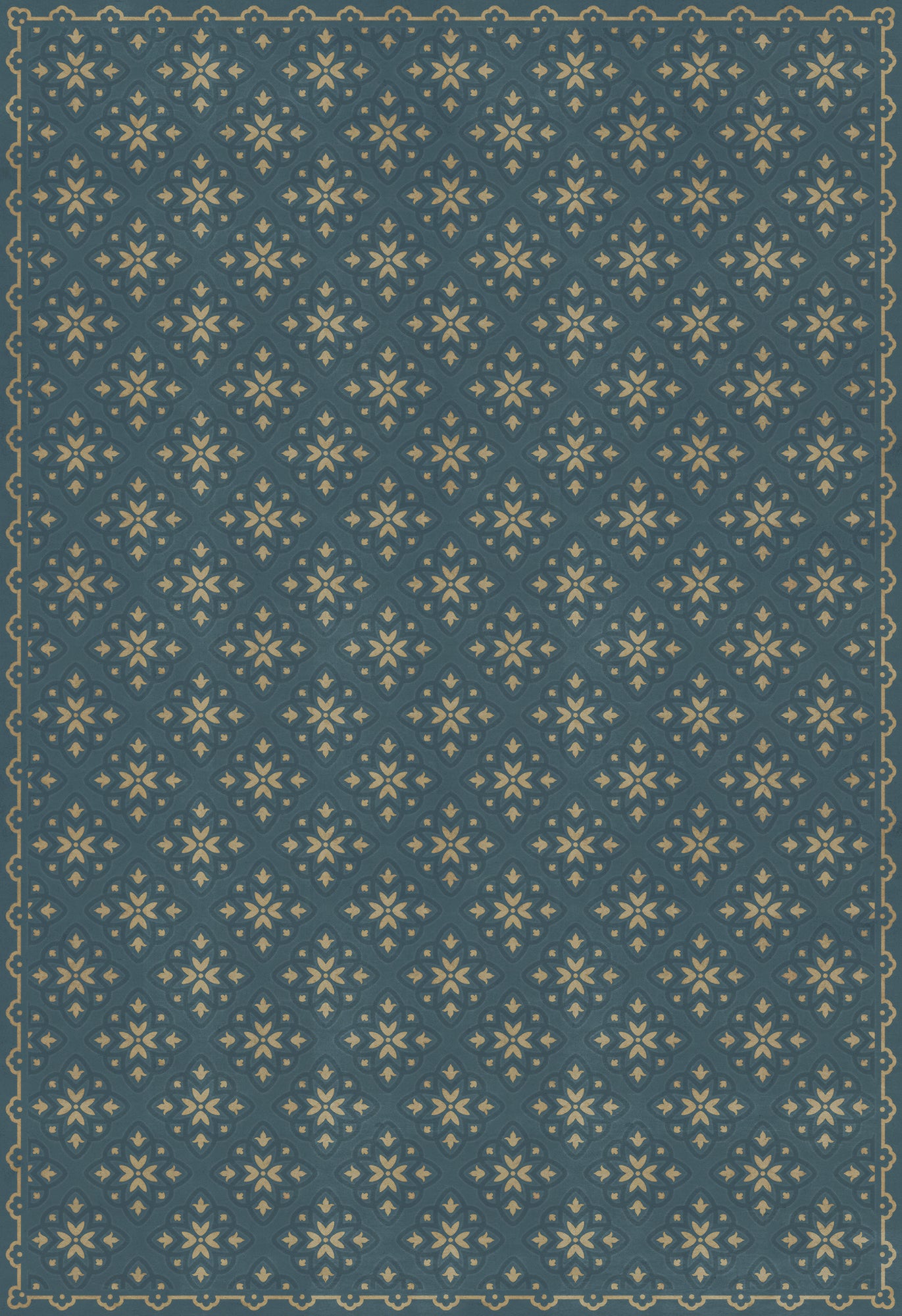 Pattern 45 Indigoticus 96x140 Vintage Vinyl Floorcloth