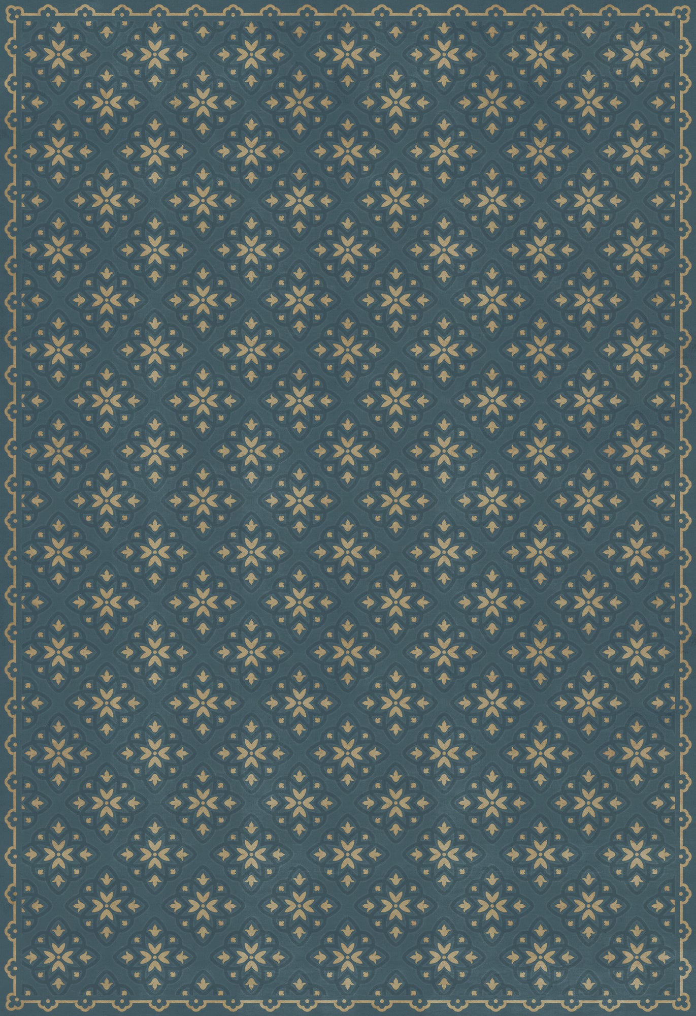 Pattern 45 Indigoticus 120x175 Vintage Vinyl Floorcloth