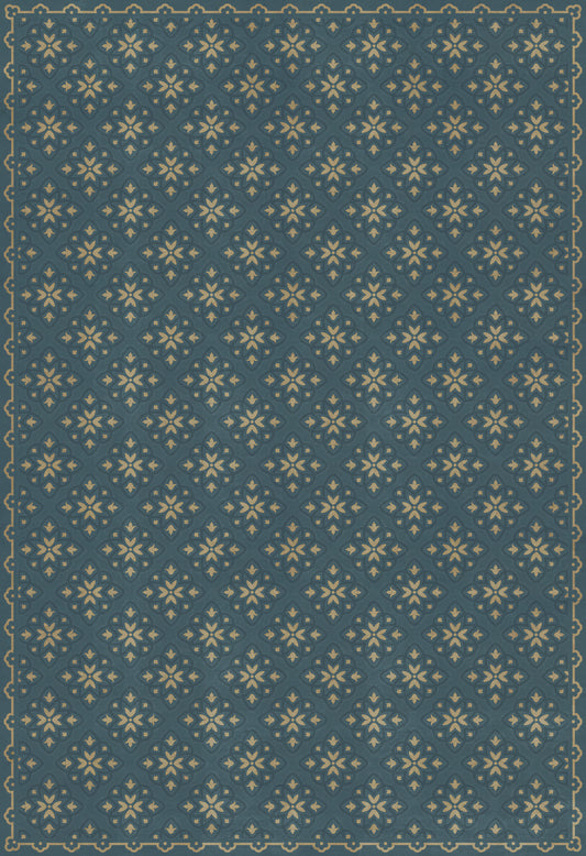 Pattern 45 Indigoticus 120x175 Vintage Vinyl Floorcloth