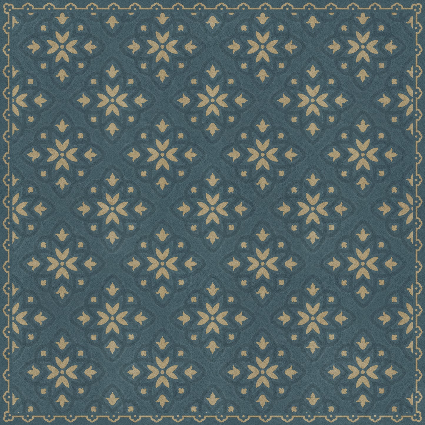 Pattern 45 Indigoticus 36x36 Vintage Vinyl Floorcloth