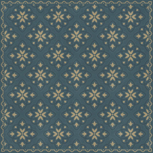 Pattern 45 Indigoticus 36x36 Vintage Vinyl Floorcloth