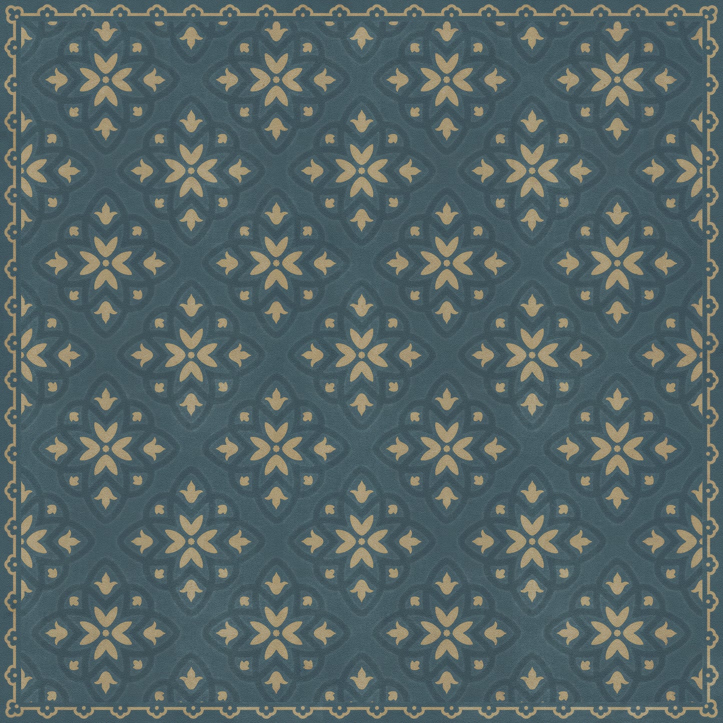 Pattern 45 Indigoticus 48x48 Vintage Vinyl Floorcloth