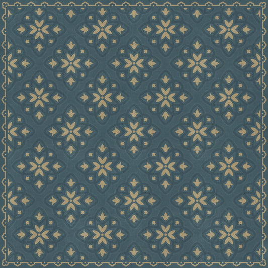 Pattern 45 Indigoticus 48x48 Vintage Vinyl Floorcloth