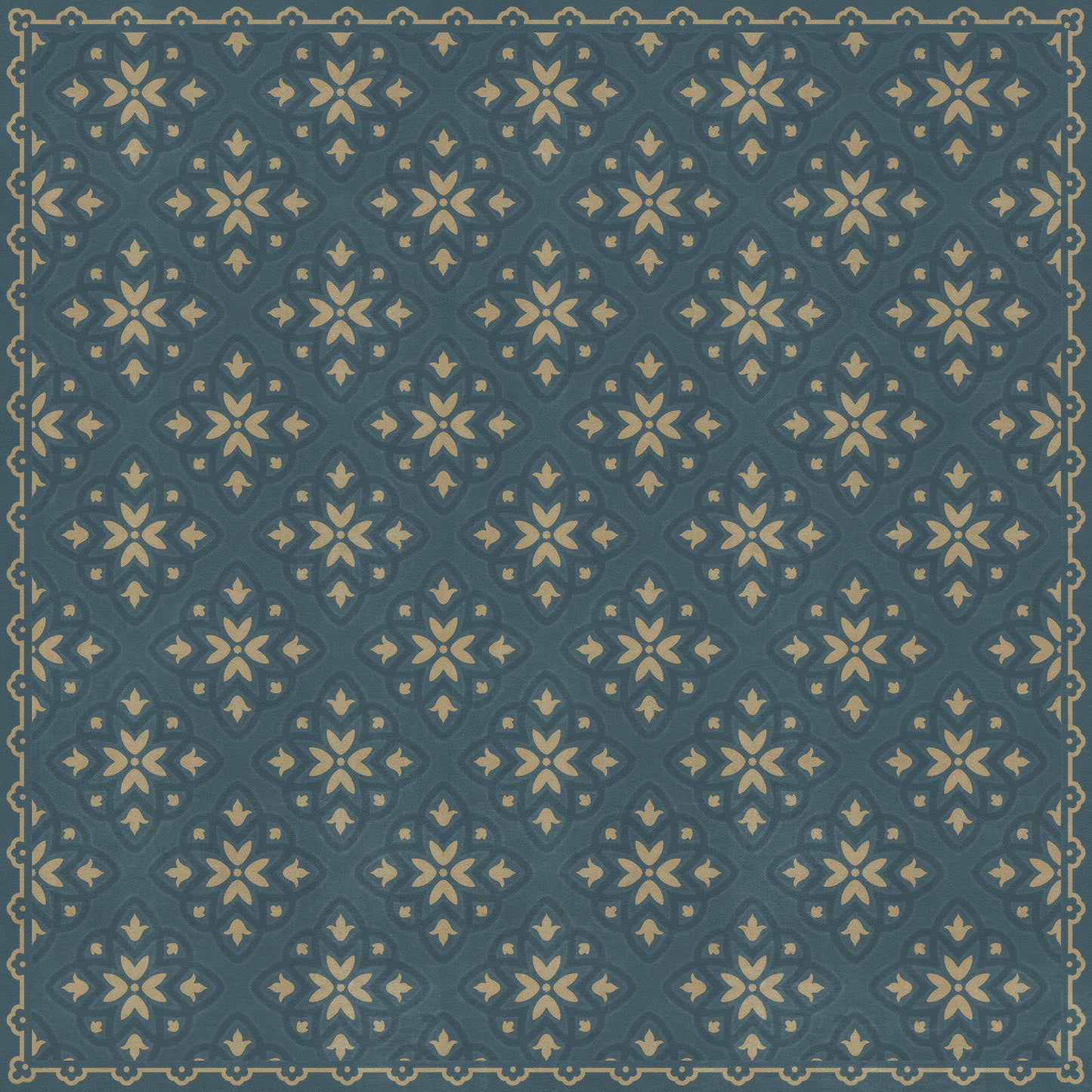 Pattern 45 Indigoticus 60x60 Vintage Vinyl Floorcloth