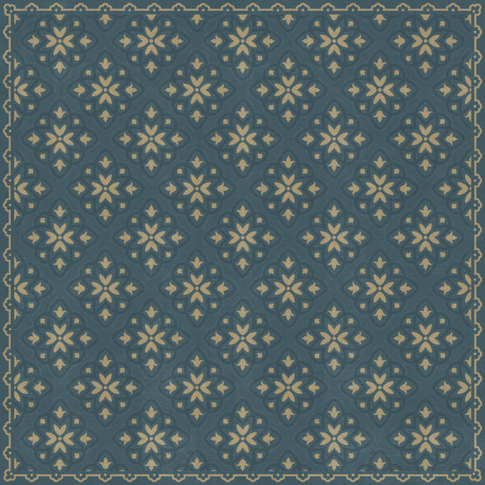 Pattern 45 Indigoticus 60x60 Vintage Vinyl Floorcloth