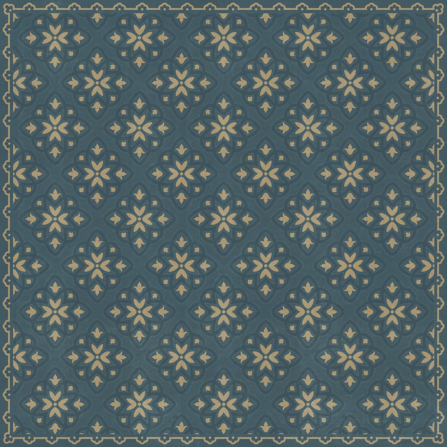 Pattern 45 Indigoticus 72x72 Vintage Vinyl Floorcloth
