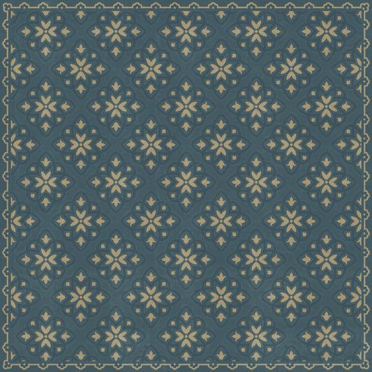 Pattern 45 Indigoticus 72x72 Vintage Vinyl Floorcloth
