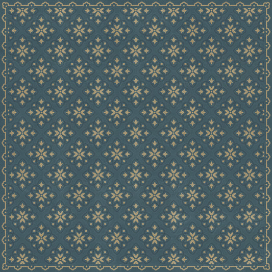 Pattern 45 Indigoticus 96x96 Vintage Vinyl Floorcloth