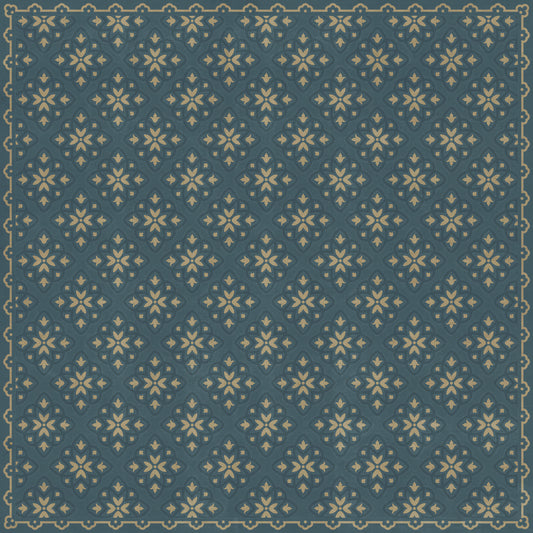 Pattern 45 Indigoticus 120x120 Vintage Vinyl Floorcloth
