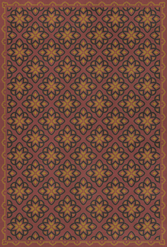 Pattern 45 Rubellus 38x56 Vintage Vinyl Floorcloth