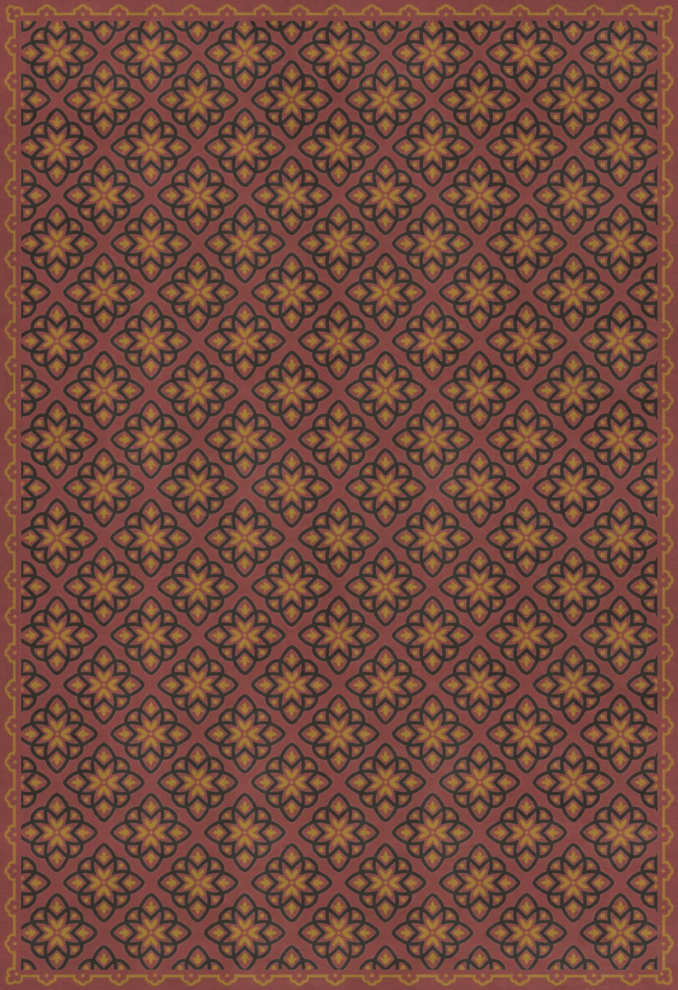 Pattern 45 Rubellus 96x140 Vintage Vinyl Floorcloth