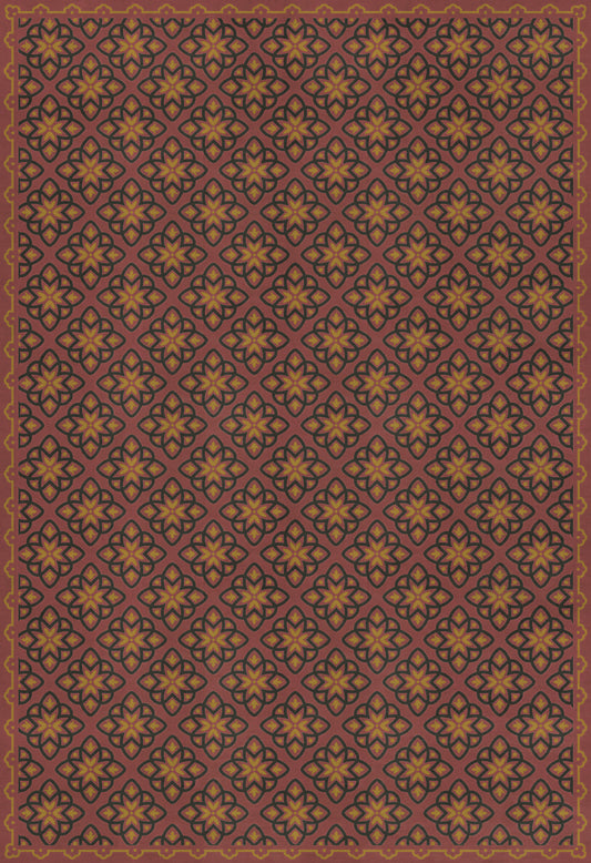 Pattern 45 Rubellus 96x140 Vintage Vinyl Floorcloth