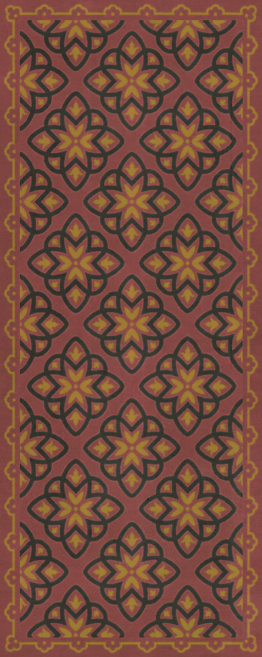 Pattern 45 Rubellus 36x90 Vintage Vinyl Floorcloth