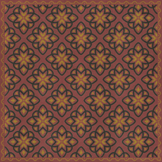 Pattern 45 Rubellus 48x48 Vintage Vinyl Floorcloth