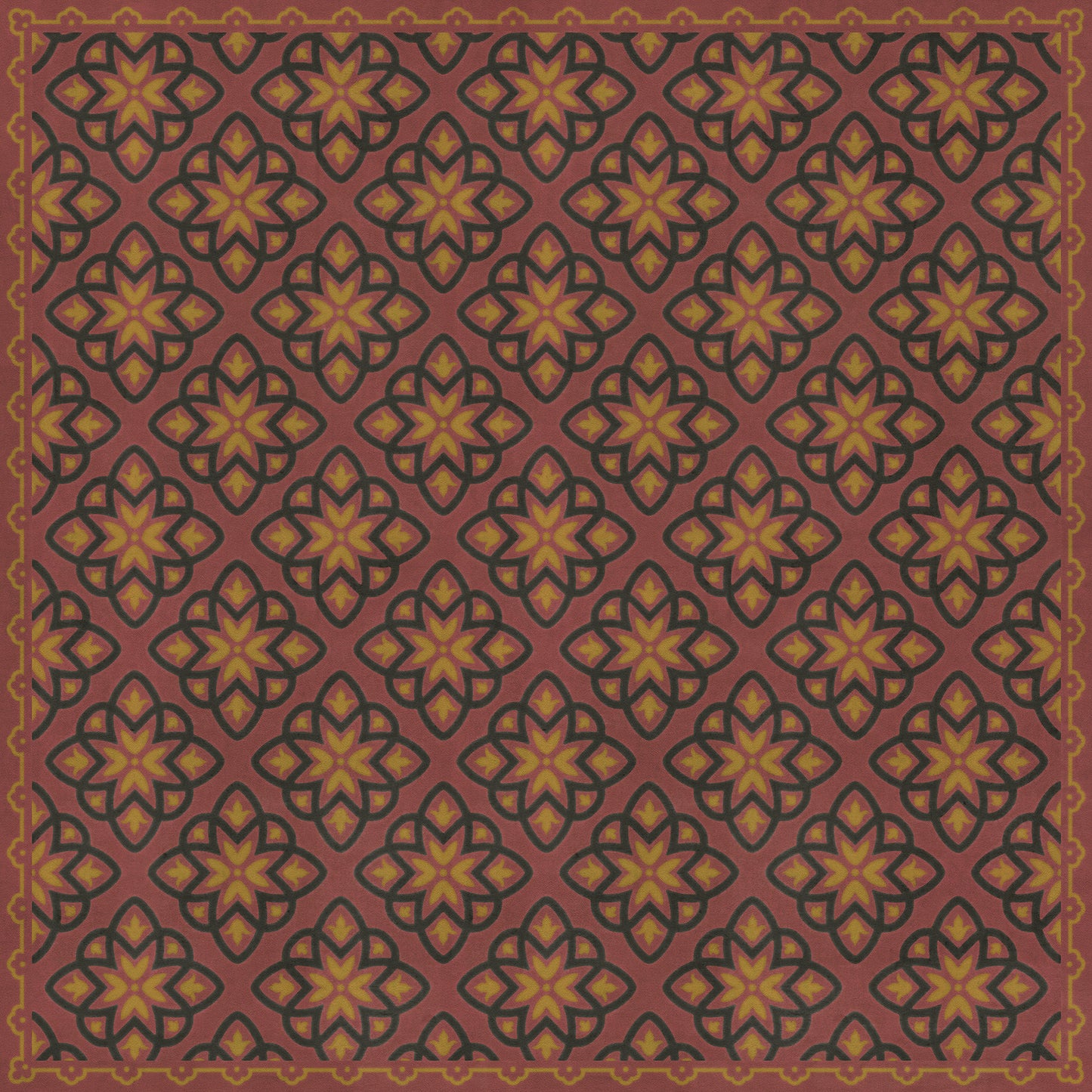 Pattern 45 Rubellus 72x72 Vintage Vinyl Floorcloth