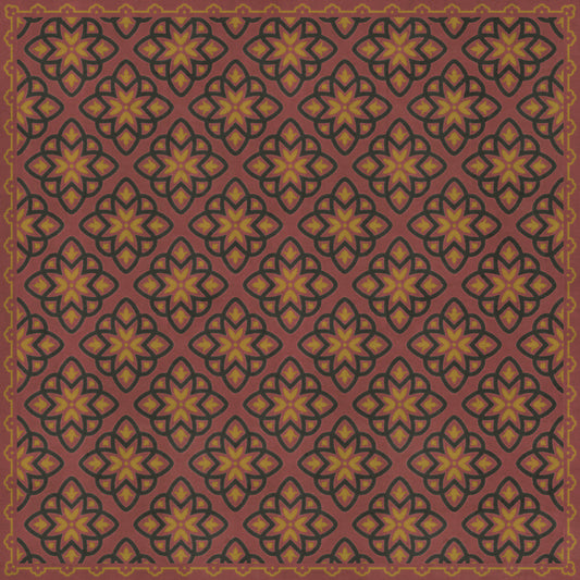 Pattern 45 Rubellus 72x72 Vintage Vinyl Floorcloth